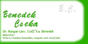 benedek cseka business card